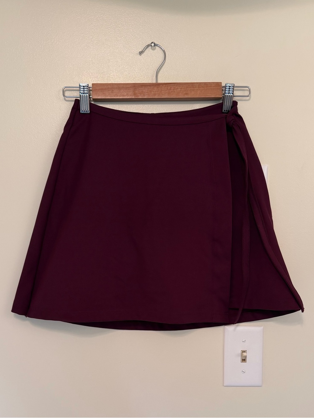 girlfriend collective Plum Wrap Skort Built in Bike Shorts with Pockets